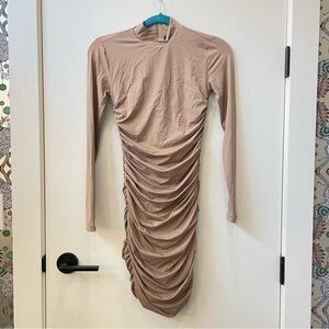 Babaton TEN bodycon nude dress xs